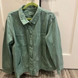 Green jean jacket